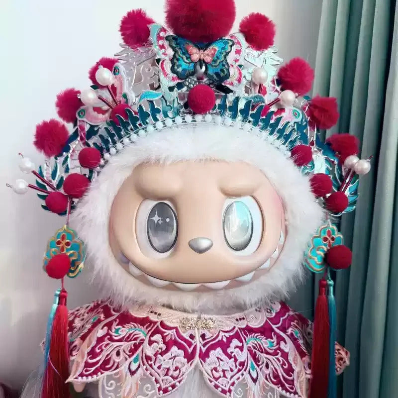 For 58cm Labubu Clothes Zimomo Big Leader Big Angel, Baby Clothes Chinese Style Opera Wild Man Dress Up Personality Gift