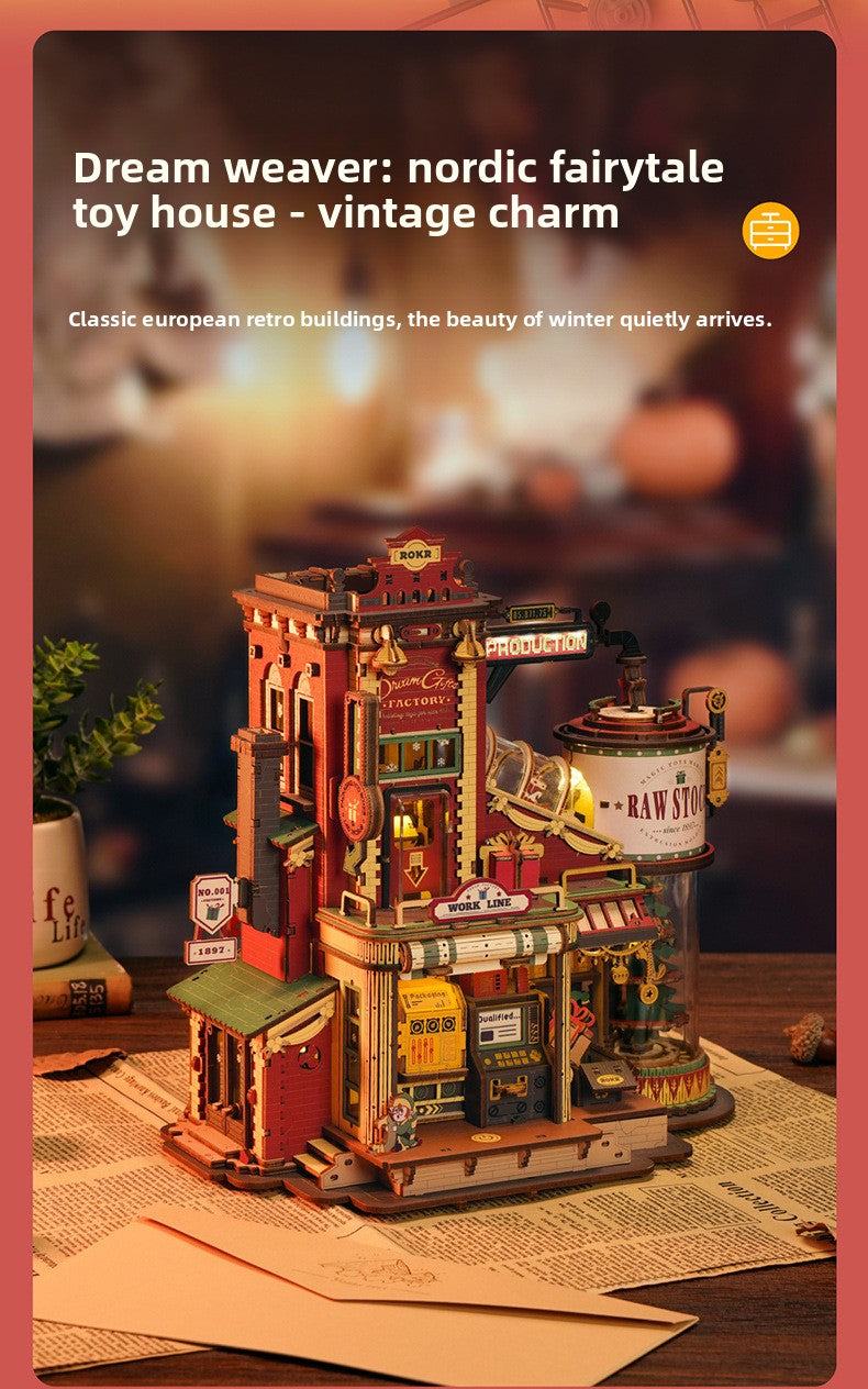 Christmas DIY Wooden 3D Puzzle Building Blocks – Creative Assembly Model Kit for Kids, Girls’ Gift Toy