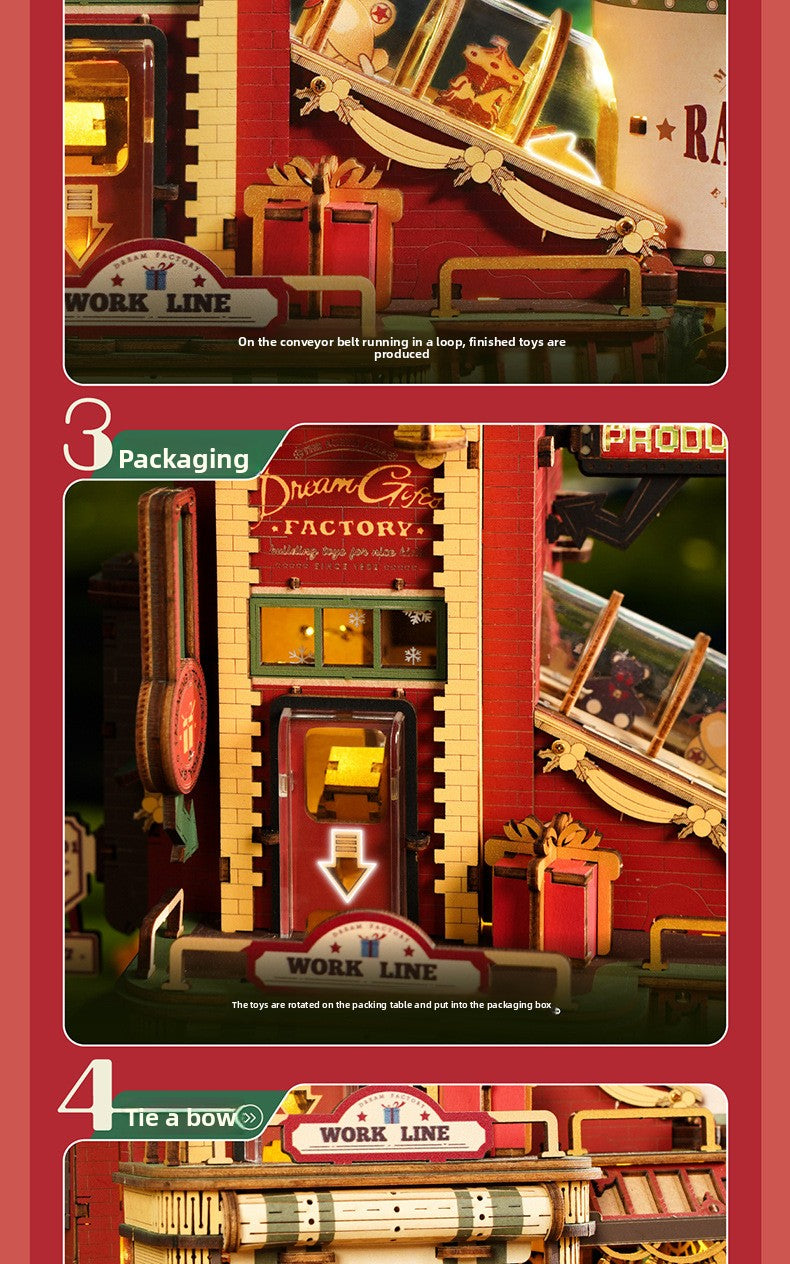 Christmas DIY Wooden 3D Puzzle Building Blocks – Creative Assembly Model Kit for Kids, Girls’ Gift Toy