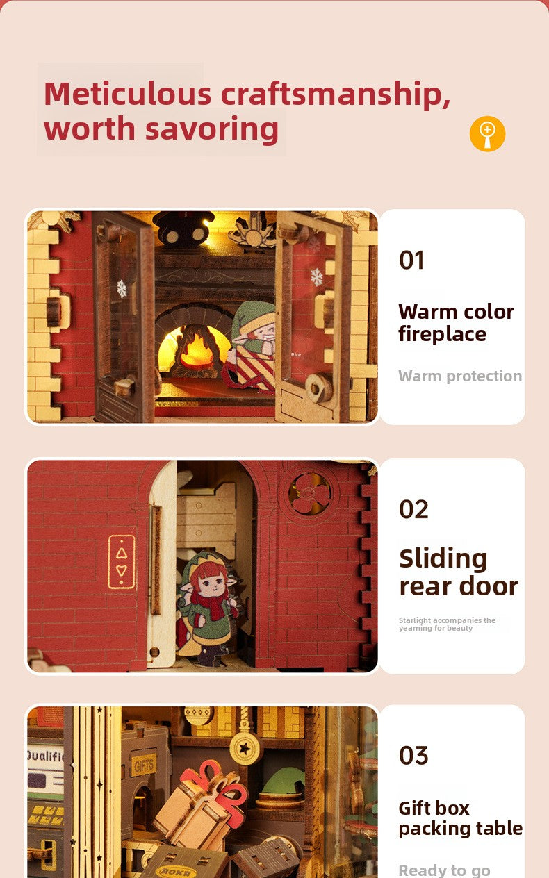 Christmas DIY Wooden 3D Puzzle Building Blocks – Creative Assembly Model Kit for Kids, Girls’ Gift Toy