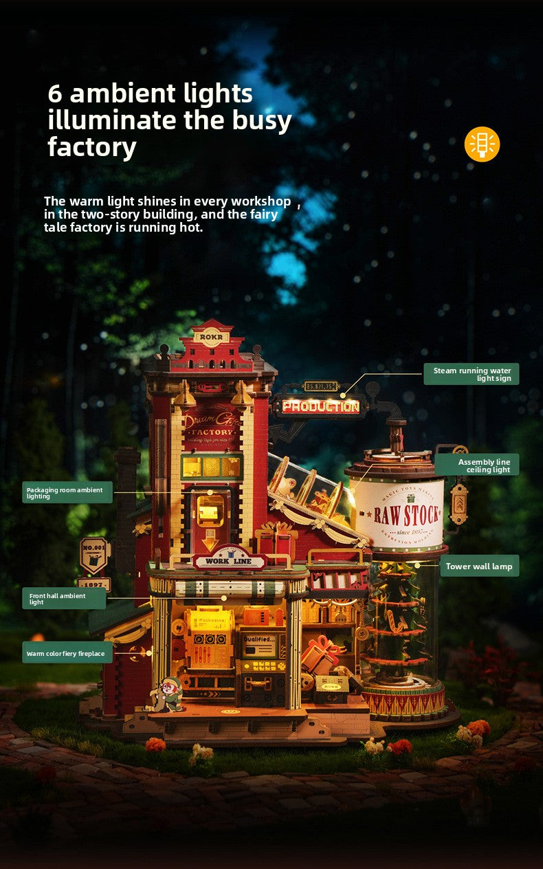 Christmas DIY Wooden 3D Puzzle Building Blocks – Creative Assembly Model Kit for Kids, Girls’ Gift Toy