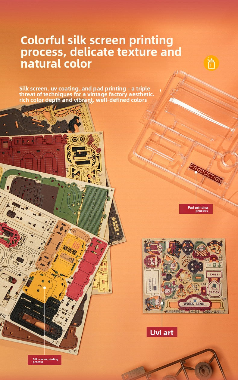 Christmas DIY Wooden 3D Puzzle Building Blocks – Creative Assembly Model Kit for Kids, Girls’ Gift Toy