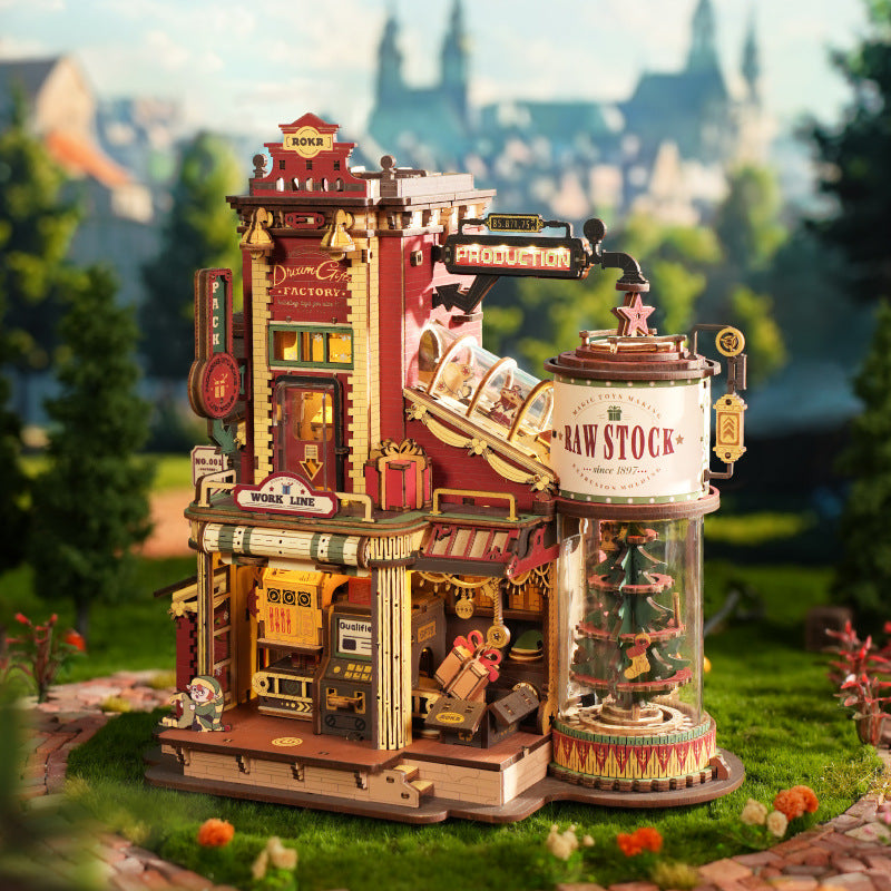 Christmas DIY Wooden 3D Puzzle Building Blocks – Creative Assembly Model Kit for Kids, Girls’ Gift Toy