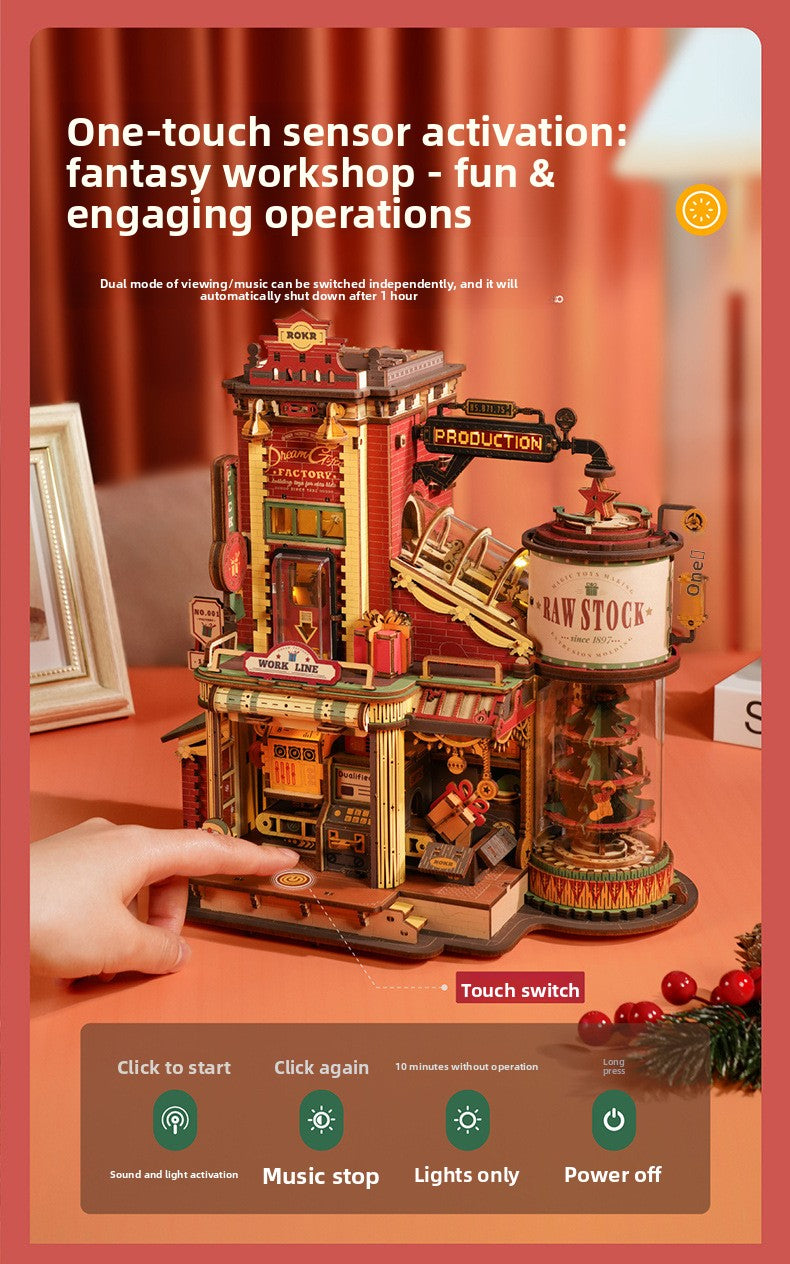 Christmas DIY Wooden 3D Puzzle Building Blocks – Creative Assembly Model Kit for Kids, Girls’ Gift Toy