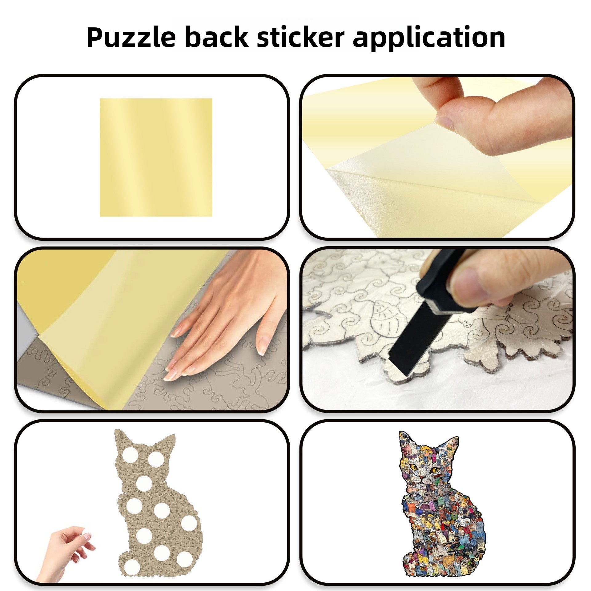 Creative Wooden Cat Puzzle with Irregular Pieces – DIY Brain-Training Jigsaw, Decorative Gift & Storage Box