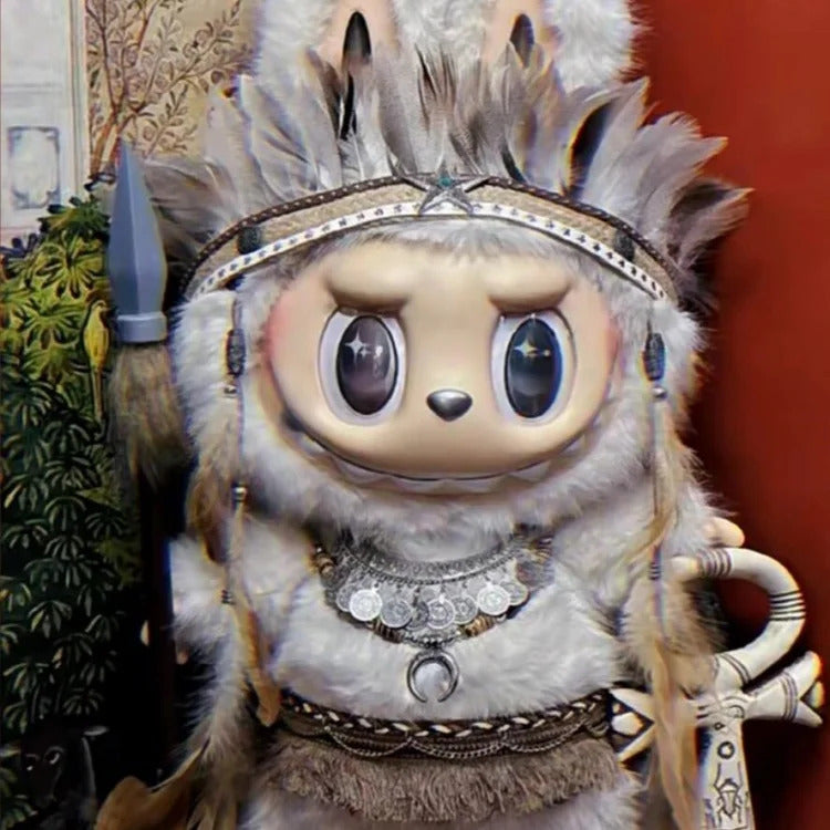 For 58cm Labubu Clothes Zimomo Big Leader Big Angel, Baby Clothes Chinese Style Opera Wild Man Dress Up Personality Gift